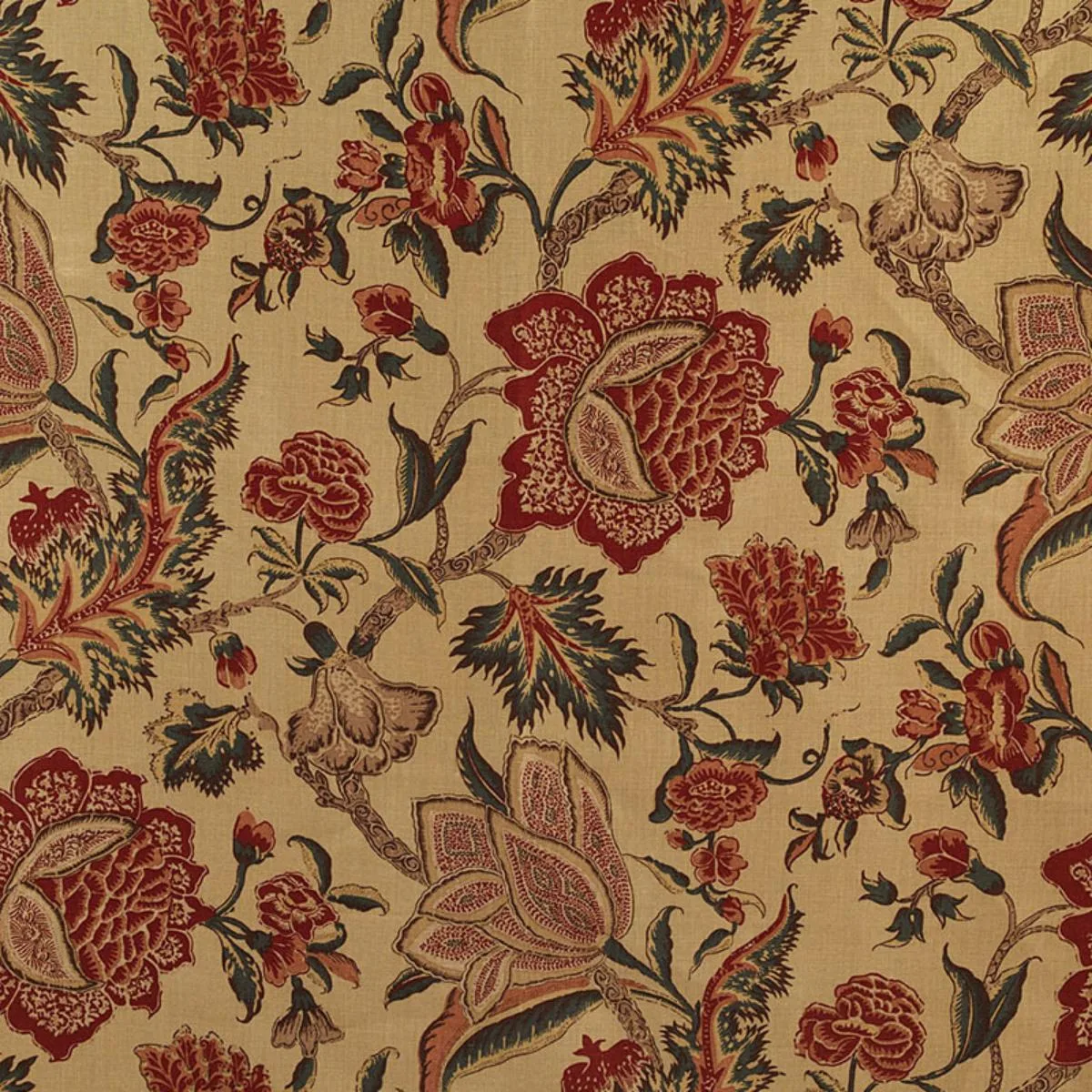 Schumacher 174340 Ceylon Floral Vine Document fabric swatch