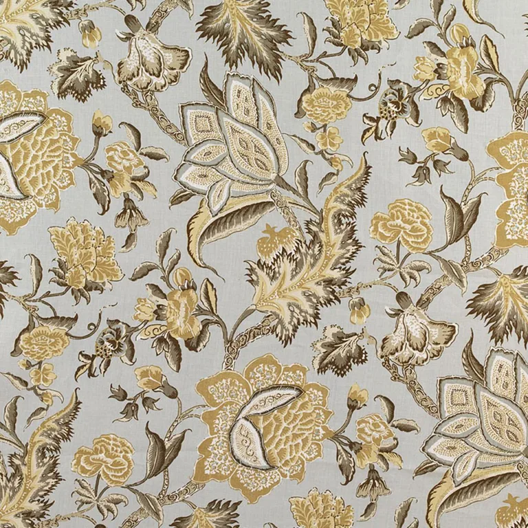 Schumacher 174342 Ceylon Floral Vine Mineral fabric swatch