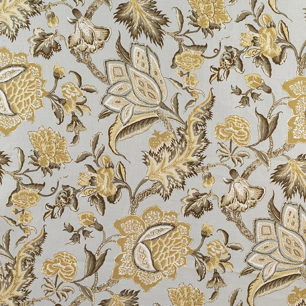 Schumacher 174342 Ceylon Floral Vine Mineral fabric swatch