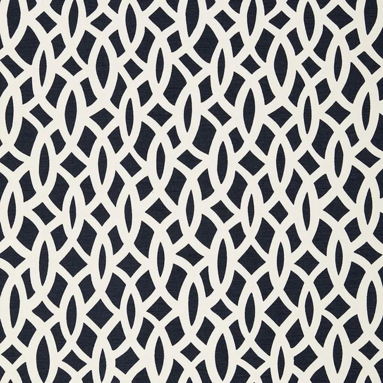 Schumacher 174495 Chain Link Navy fabric swatch