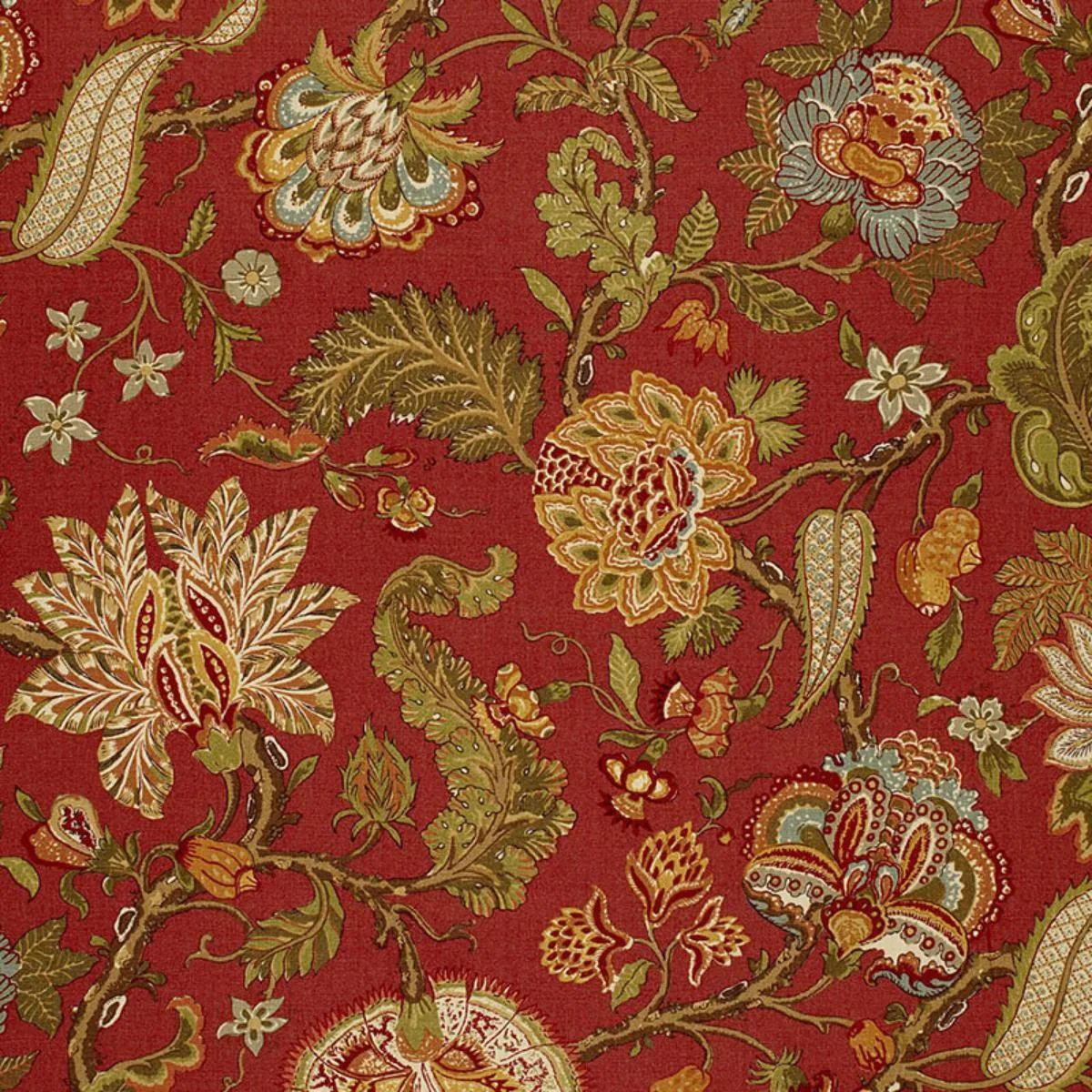 Schumacher 172741 Chalfont Paprika fabric swatch