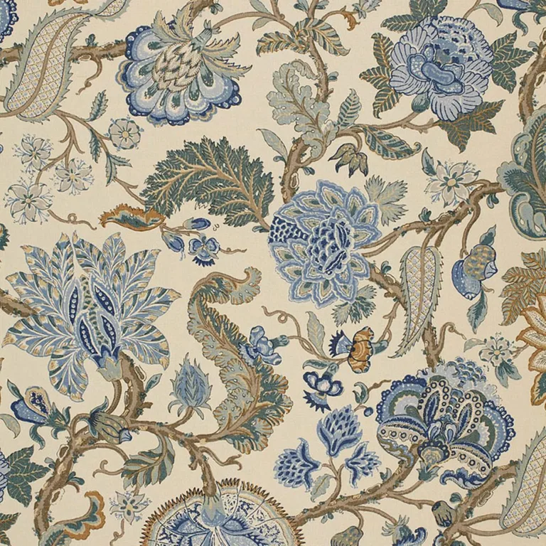 Schumacher 172743 Chalfont Porcelain fabric swatch