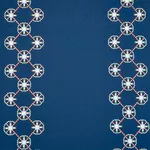 Schumacher 77601 Chamizal Embroidery Blue & Red fabric swatch