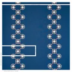 Schumacher 77601 Chamizal Embroidery Blue & Red fabric swatch