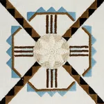 Schumacher 77600 Chamizal Embroidery Neutral & Sky fabric swatch