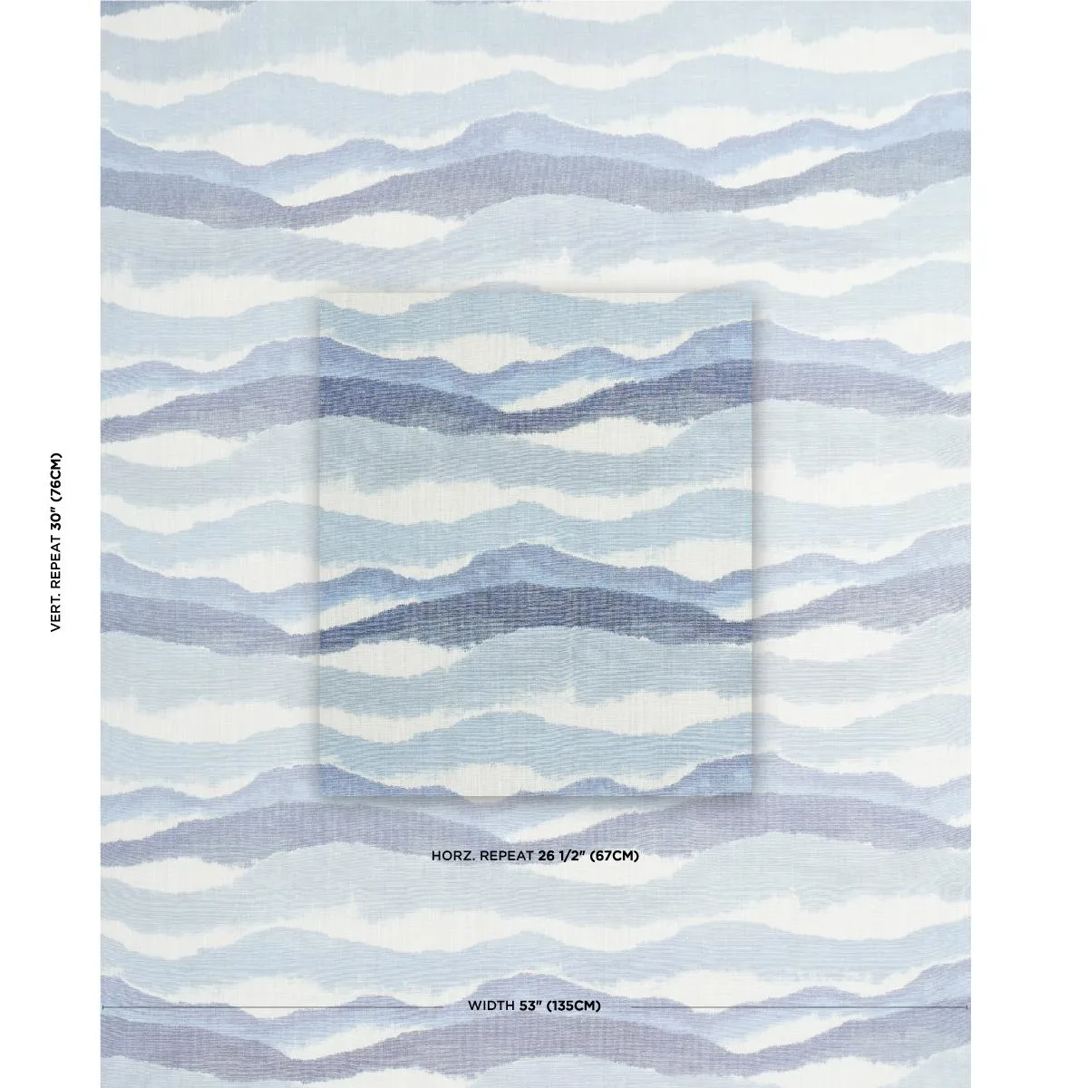 Schumacher 181622 Chandler Warp Print Lagoon fabric swatch