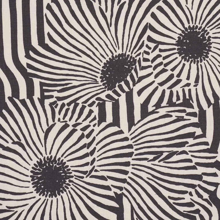 Schumacher 182542 Chaney Floral Carbon fabric swatch
