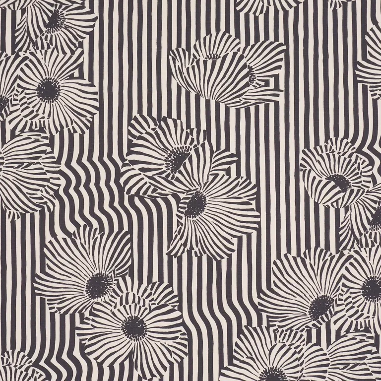 Schumacher 182542 Chaney Floral Carbon fabric swatch