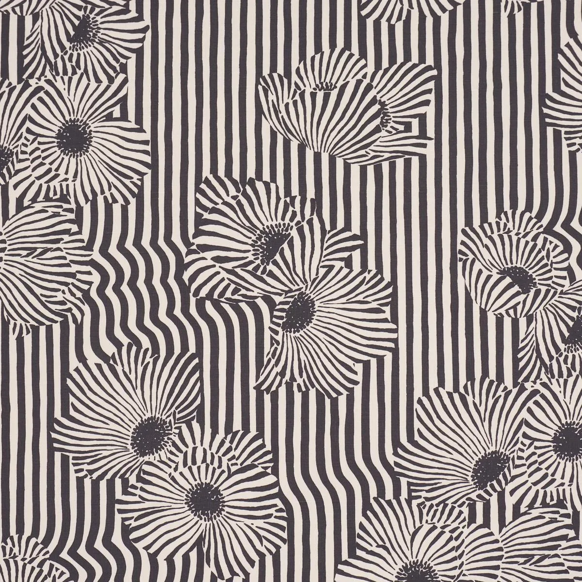 Schumacher 182542 Chaney Floral Carbon fabric swatch