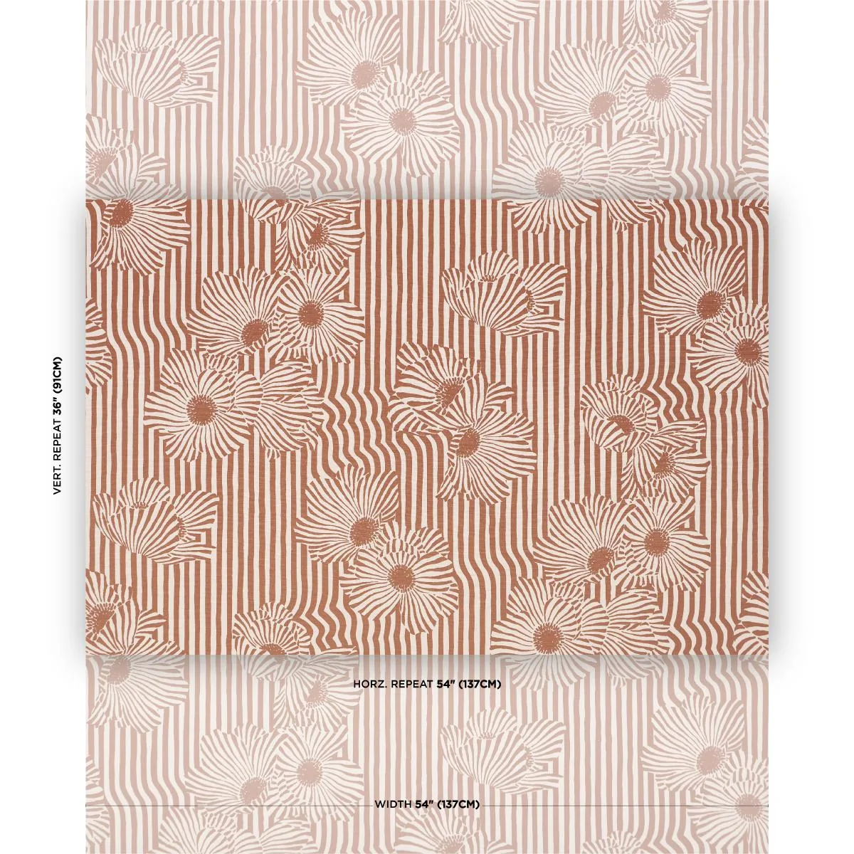 Schumacher 182540 Chaney Floral Terracotta fabric swatch