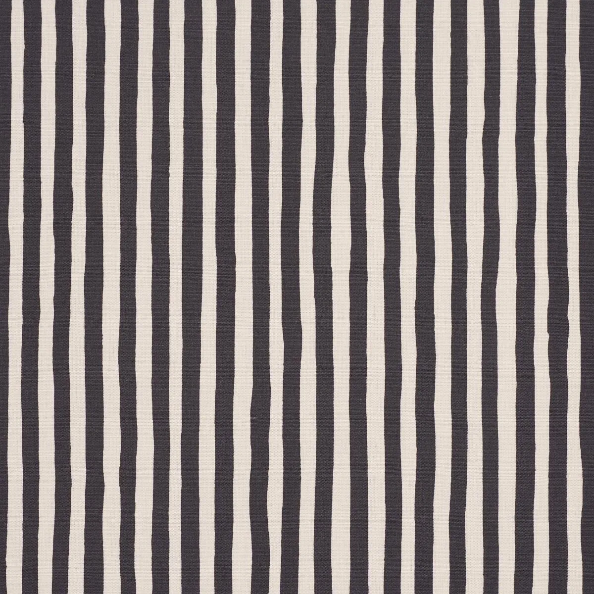 Schumacher 182552 Chaney Stripe Carbon fabric swatch