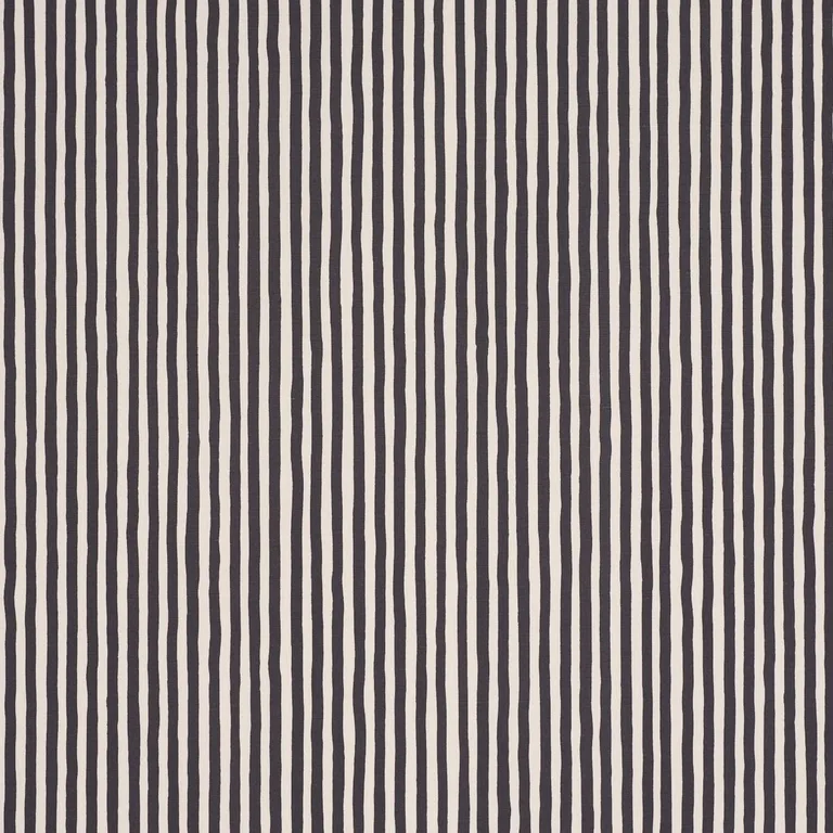 Schumacher 182552 Chaney Stripe Carbon fabric swatch