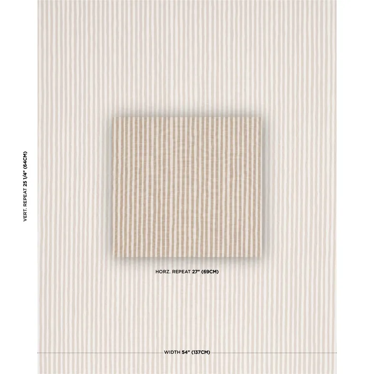 Schumacher 182550 Chaney Stripe Sand fabric swatch