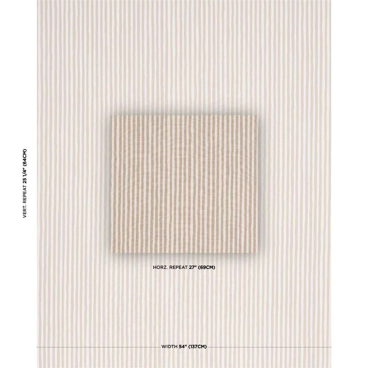 Schumacher 182550 Chaney Stripe Sand fabric swatch