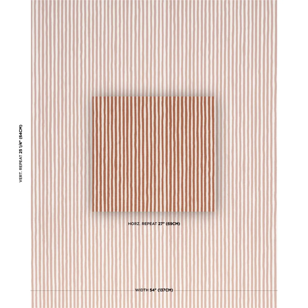 Schumacher 182551 Chaney Stripe Terracotta fabric swatch
