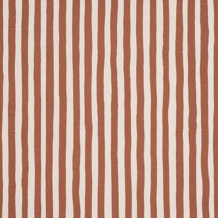 Schumacher 182551 Chaney Stripe Terracotta fabric swatch