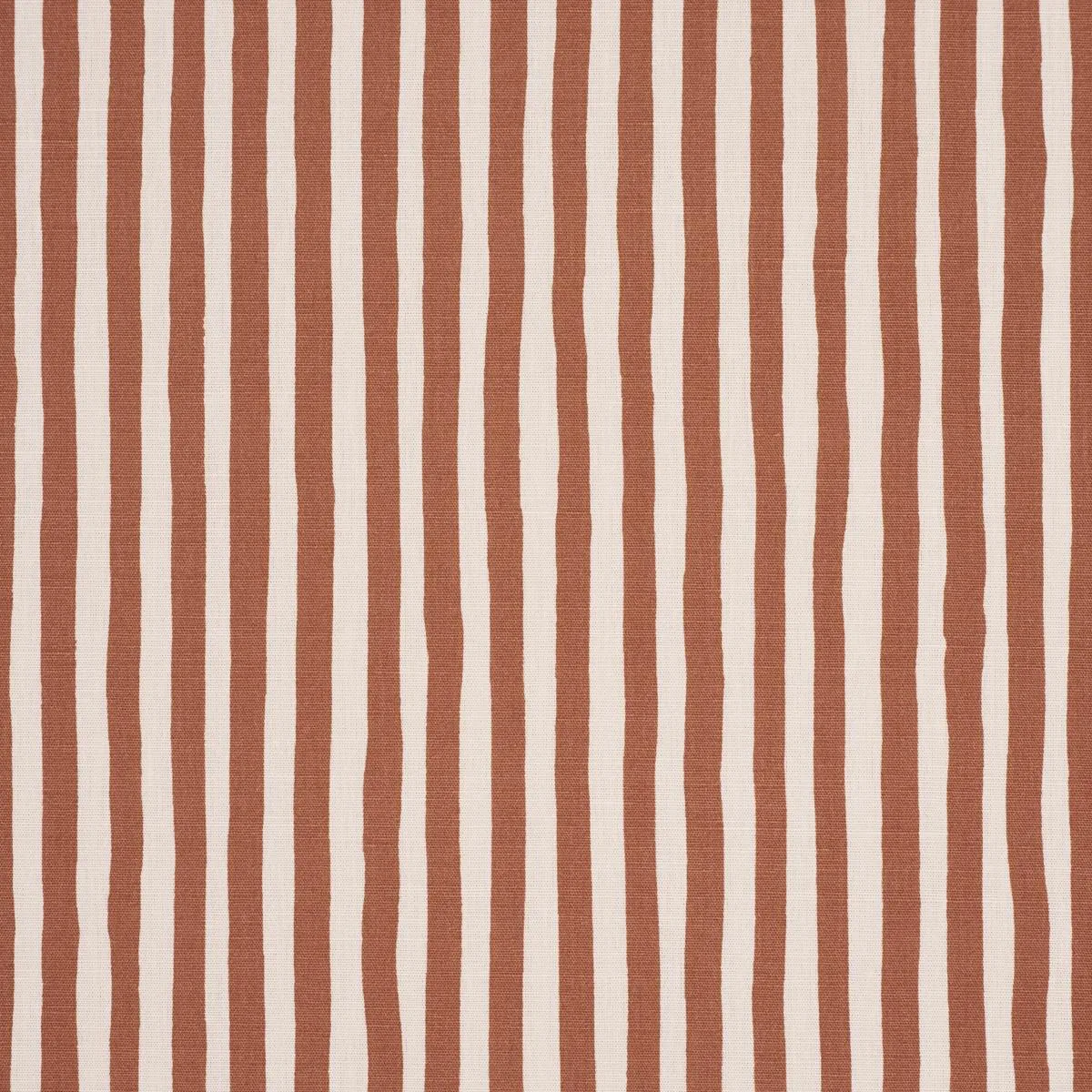 Schumacher 182551 Chaney Stripe Terracotta fabric swatch