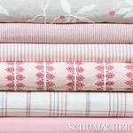 Schumacher 60924 Charee Silk Stripe Red fabric swatch