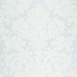 Schumacher 68880 Chateau Silk Damask Ciel fabric swatch
