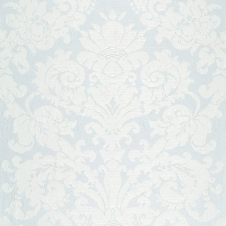 Schumacher 68880 Chateau Silk Damask Ciel fabric swatch