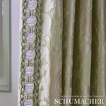 Schumacher 68883 Chateau Silk Damask Citron fabric swatch