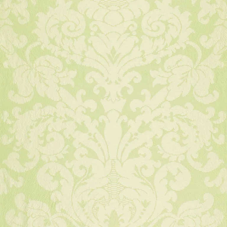 Schumacher 68883 Chateau Silk Damask Citron fabric swatch