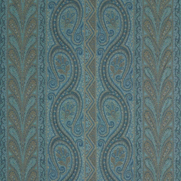 Schumacher 50774 Chatelaine Paisley Blue fabric swatch