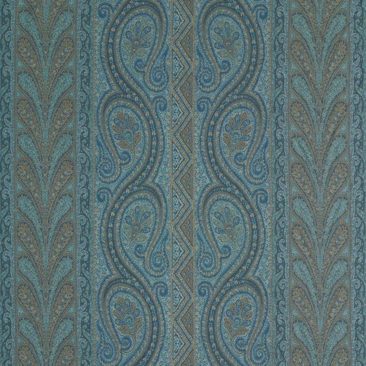 Schumacher 50774 Chatelaine Paisley Blue fabric swatch