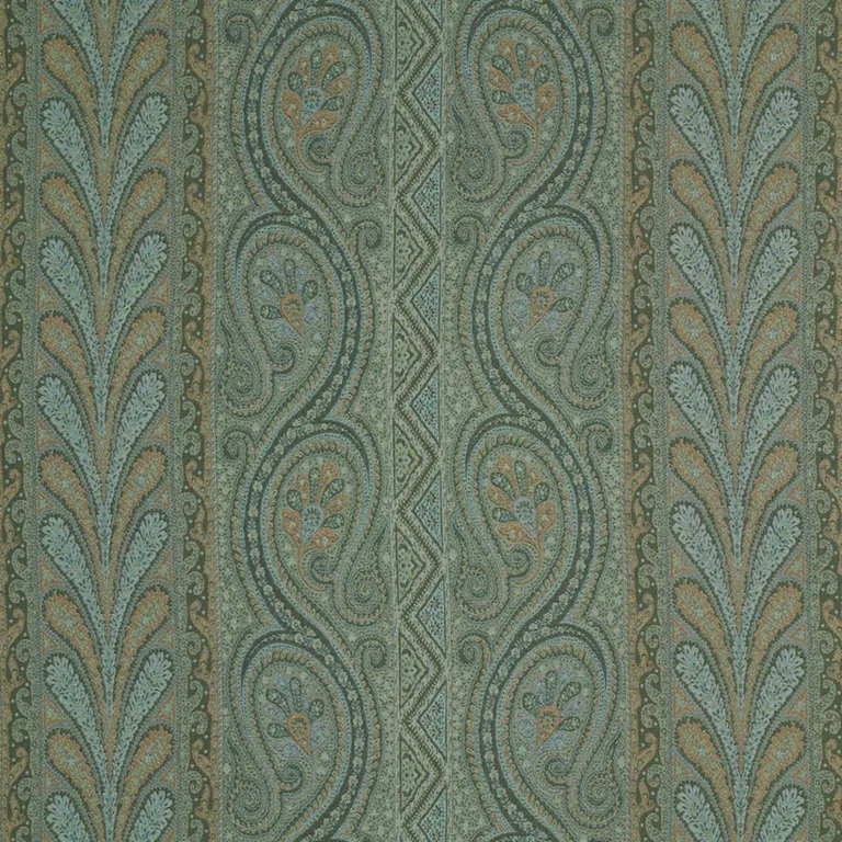 Schumacher 50776 Chatelaine Paisley Jade fabric swatch