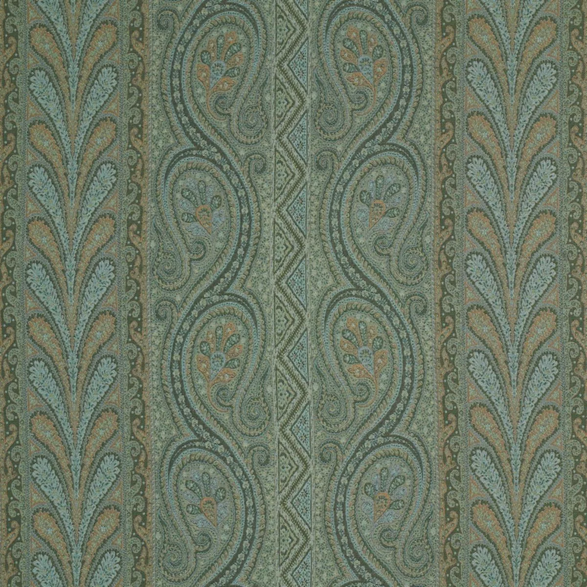Schumacher 50776 Chatelaine Paisley Jade fabric swatch
