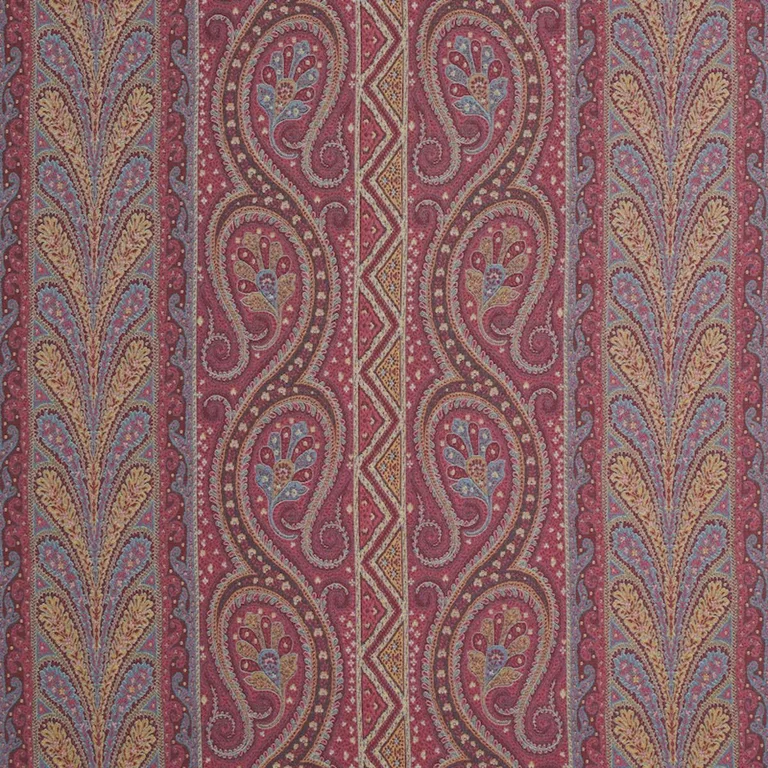 Schumacher 50775 Chatelaine Paisley Magenta fabric swatch