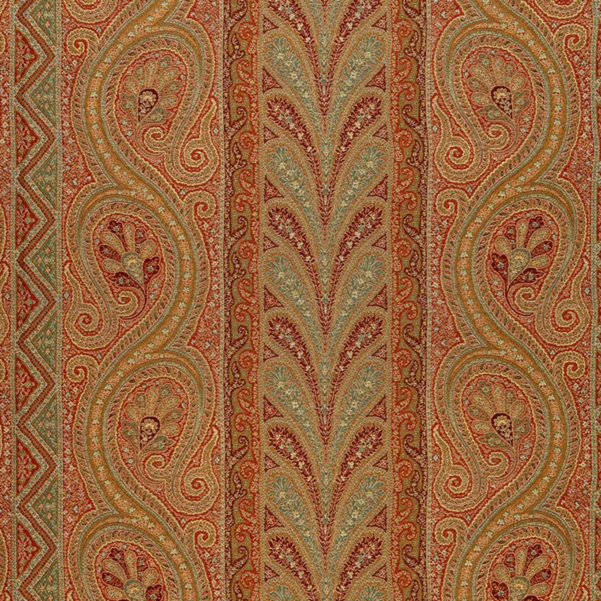 Schumacher 50773 Chatelaine Paisley Tuscan fabric swatch