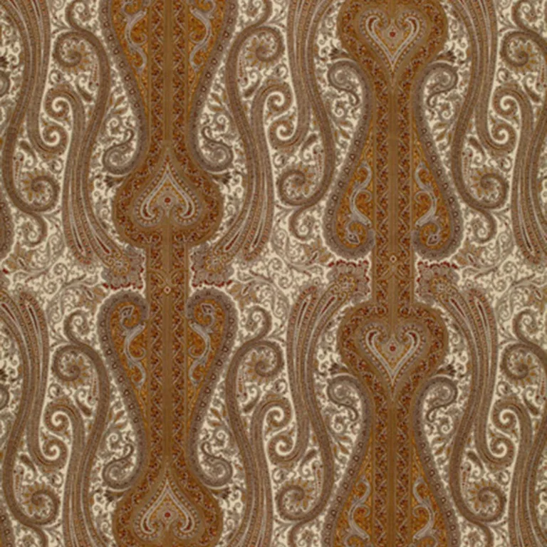 Schumacher 170621 Chavant Paisley Caramel fabric swatch
