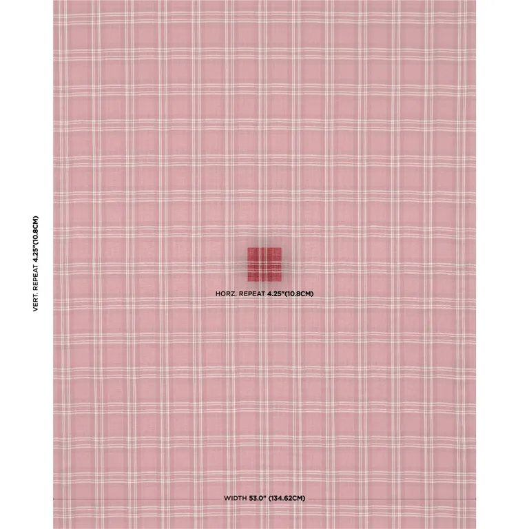 Schumacher 50202 Check Rustique Cranberry fabric swatch