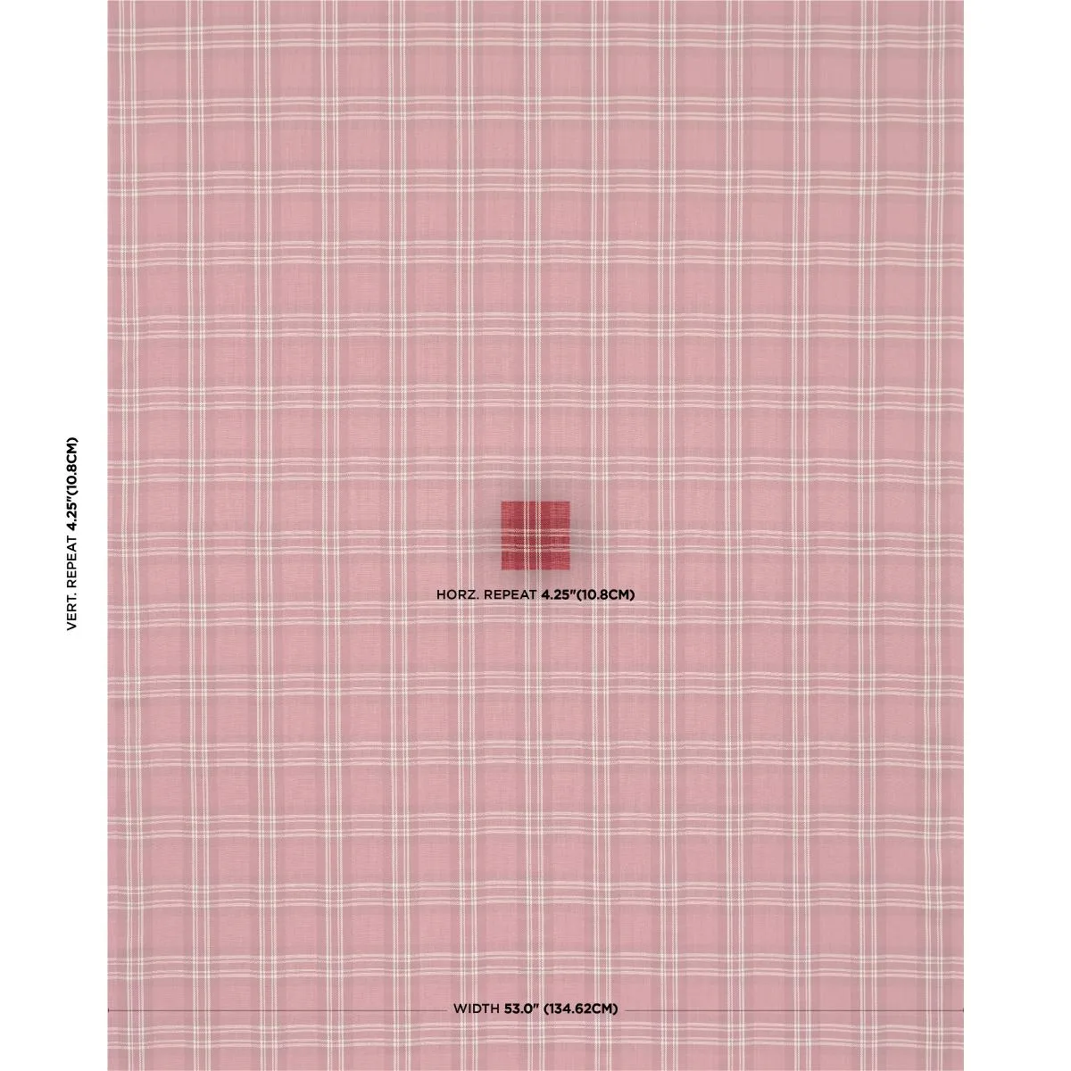Schumacher 50202 Check Rustique Cranberry fabric swatch