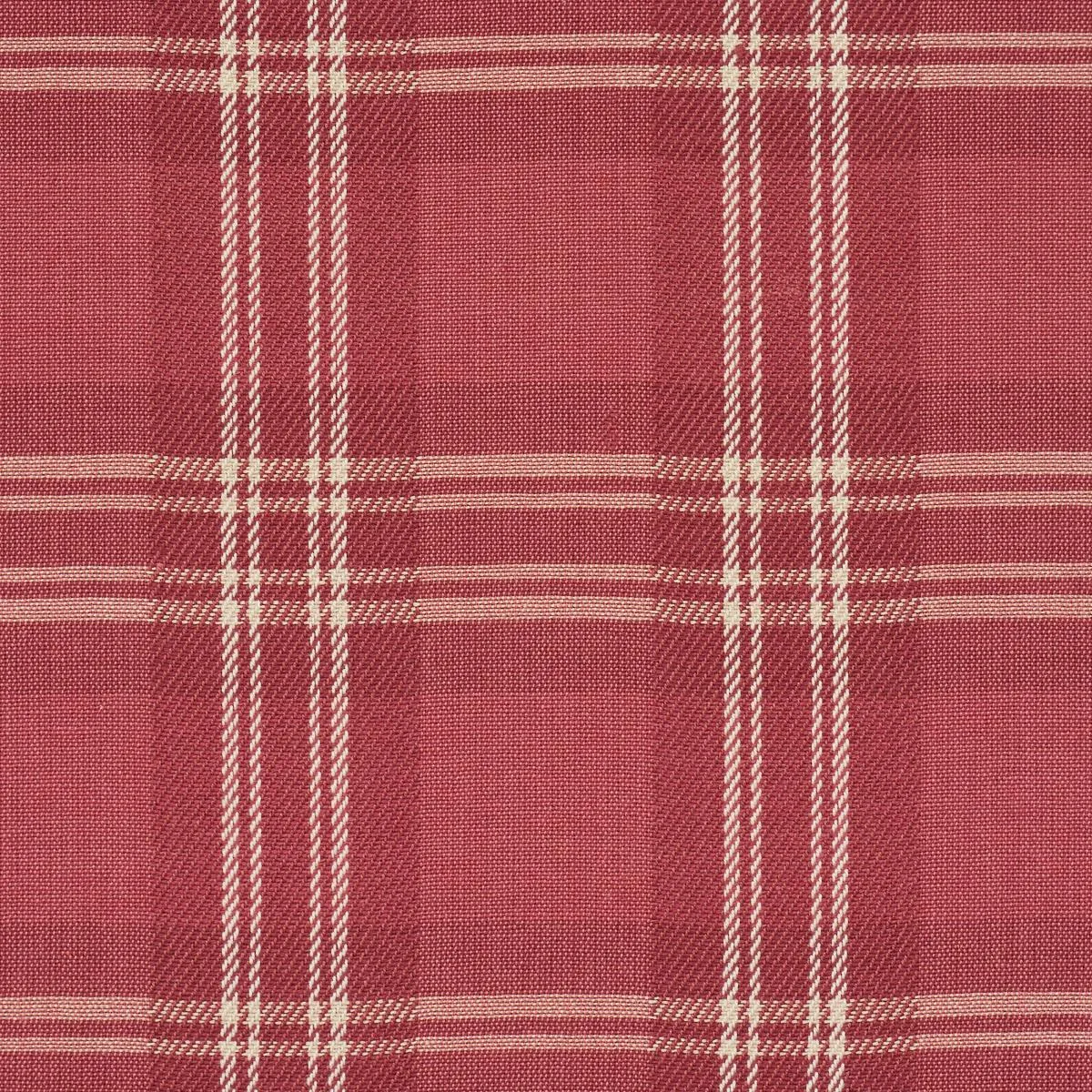 Schumacher 50202 Check Rustique Cranberry fabric swatch