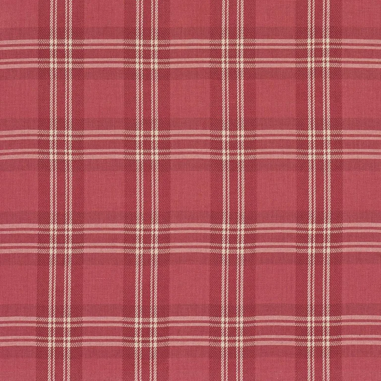 Schumacher 50202 Check Rustique Cranberry fabric swatch