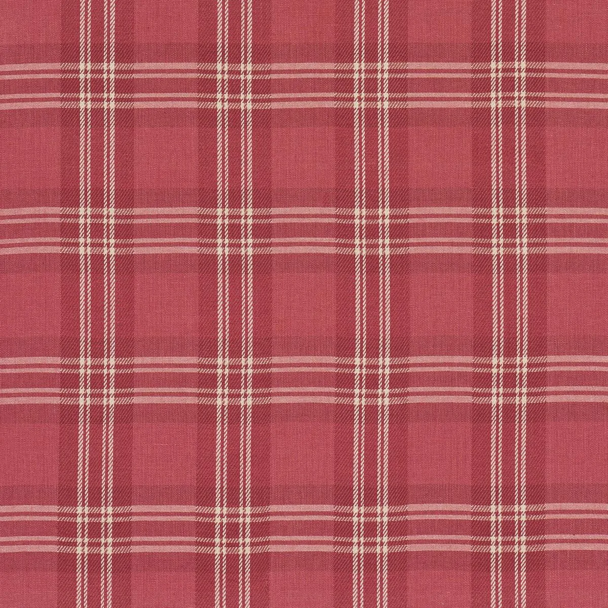 Schumacher 50202 Check Rustique Cranberry fabric swatch