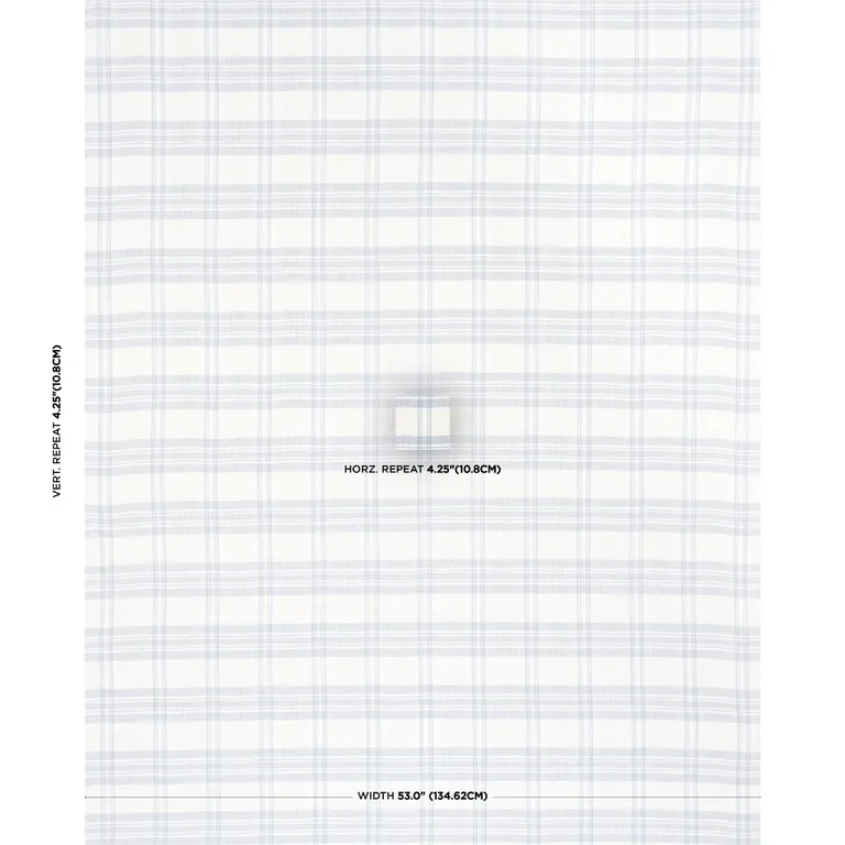 Schumacher 50205 Check Rustique Sky fabric swatch