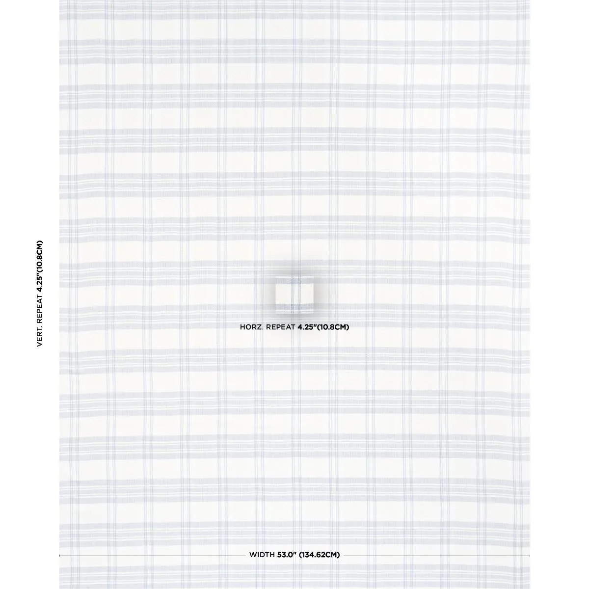 Schumacher 50205 Check Rustique Sky fabric swatch