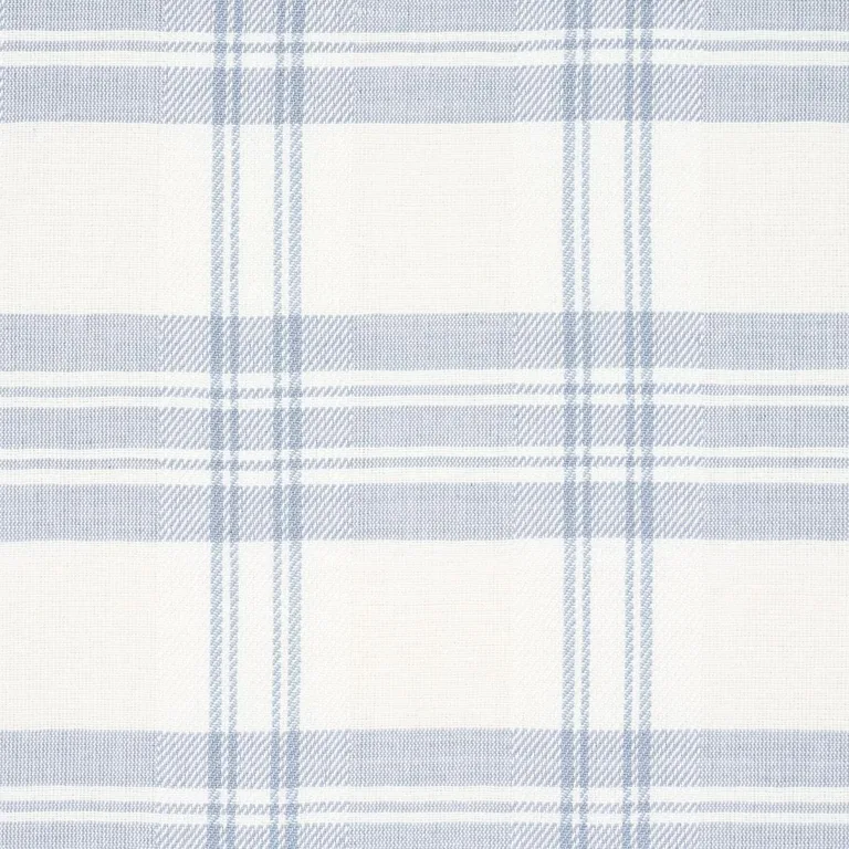 Schumacher 50205 Check Rustique Sky fabric swatch