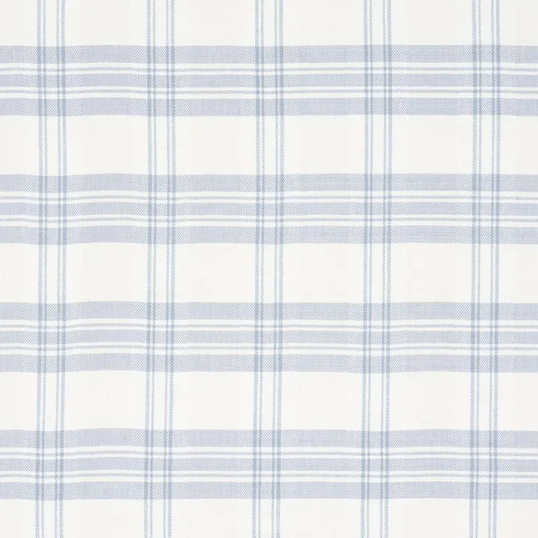 Schumacher 50205 Check Rustique Sky fabric swatch