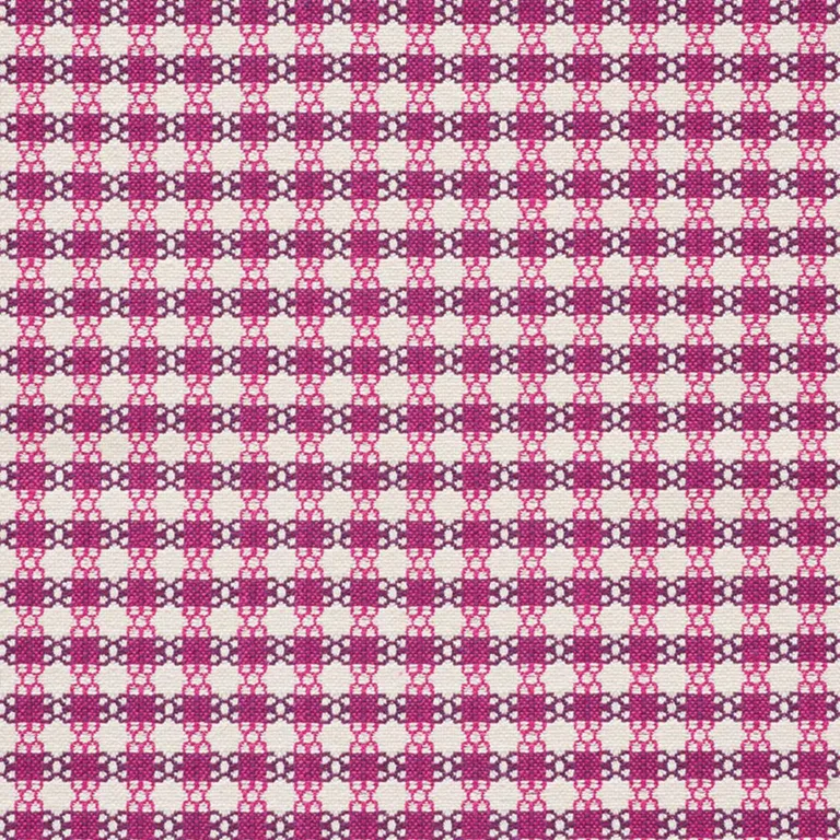 Schumacher 73433 Checkmate Berry fabric swatch