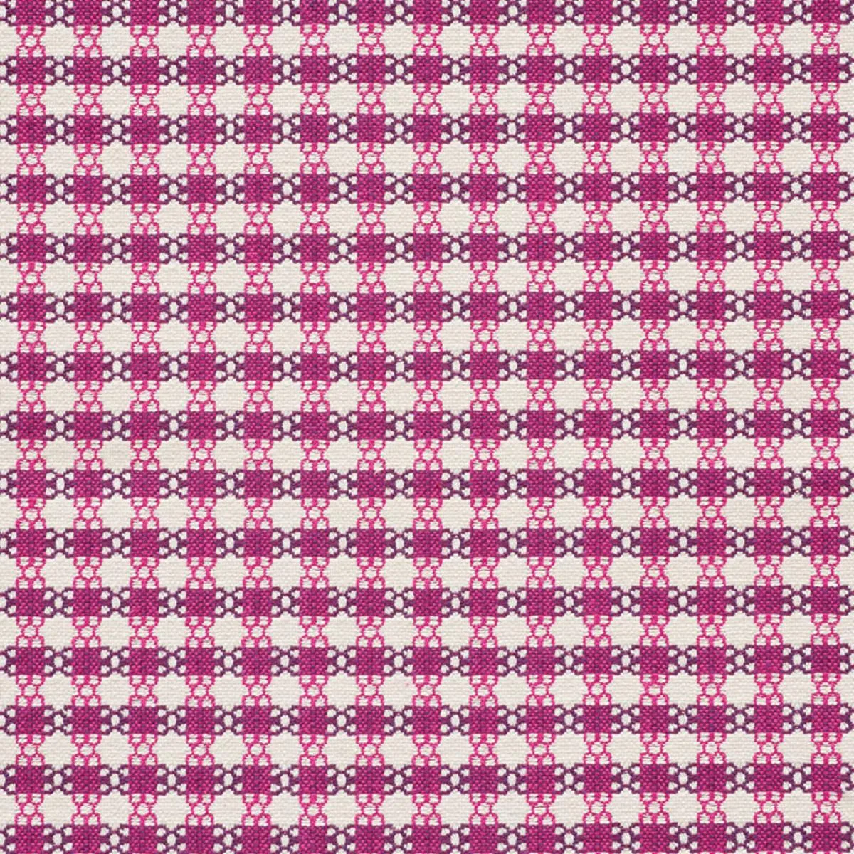 Schumacher 73433 Checkmate Berry fabric swatch