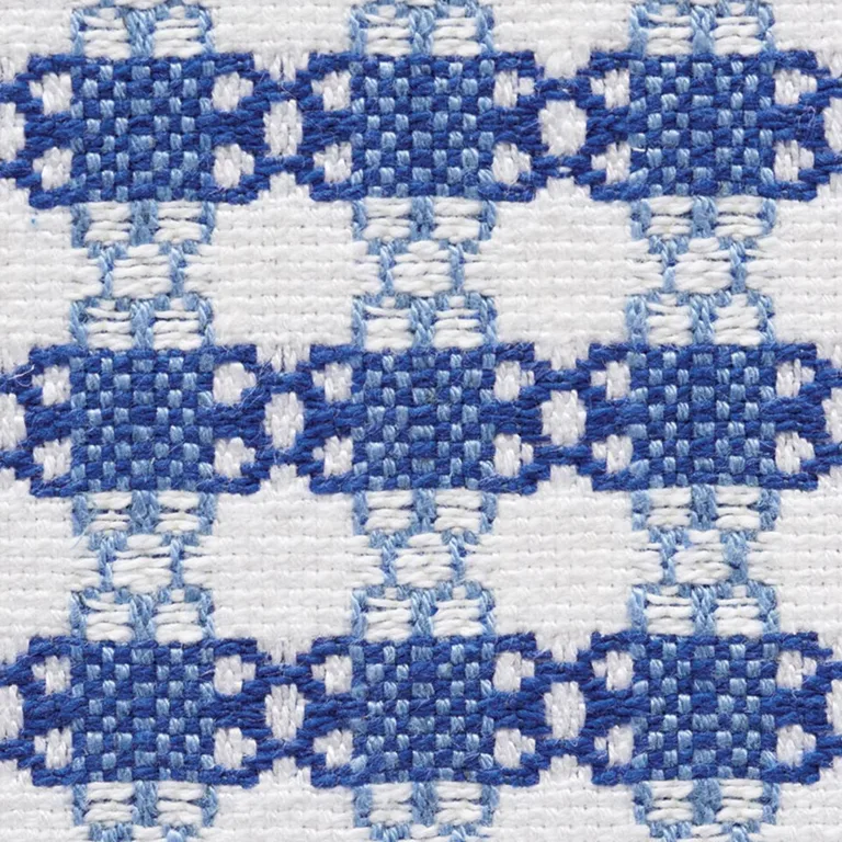 Schumacher 73430 Checkmate Blue fabric swatch