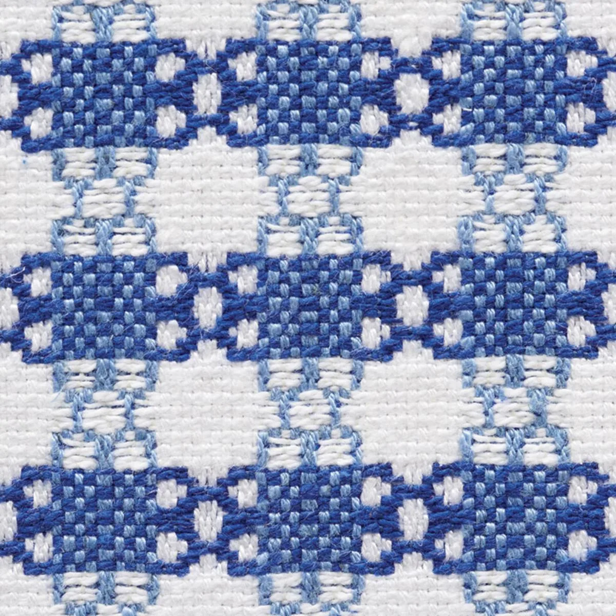 Schumacher 73430 Checkmate Blue fabric swatch