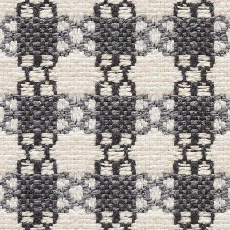 Schumacher 73432 Checkmate Graphite fabric swatch