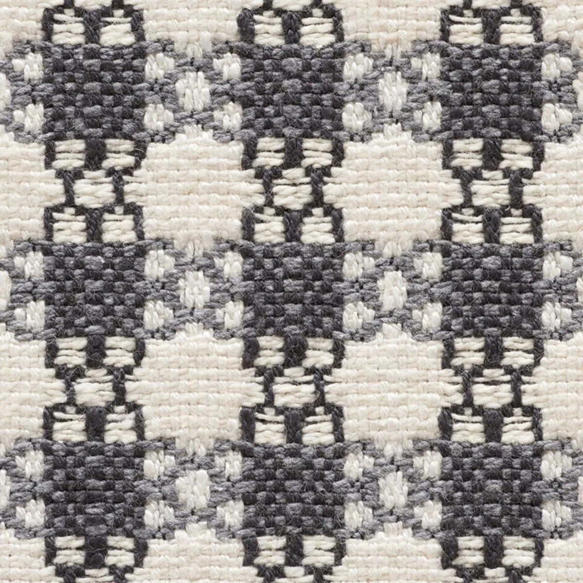 Schumacher 73432 Checkmate Graphite fabric swatch