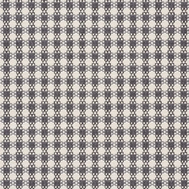 Schumacher 73432 Checkmate Graphite fabric swatch