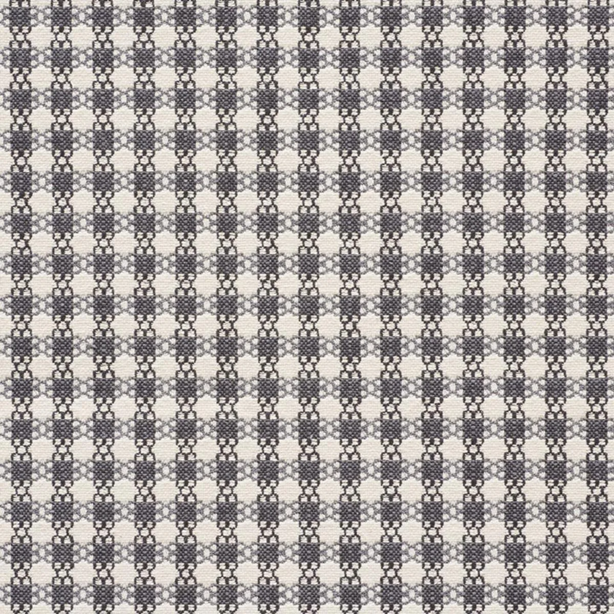 Schumacher 73432 Checkmate Graphite fabric swatch